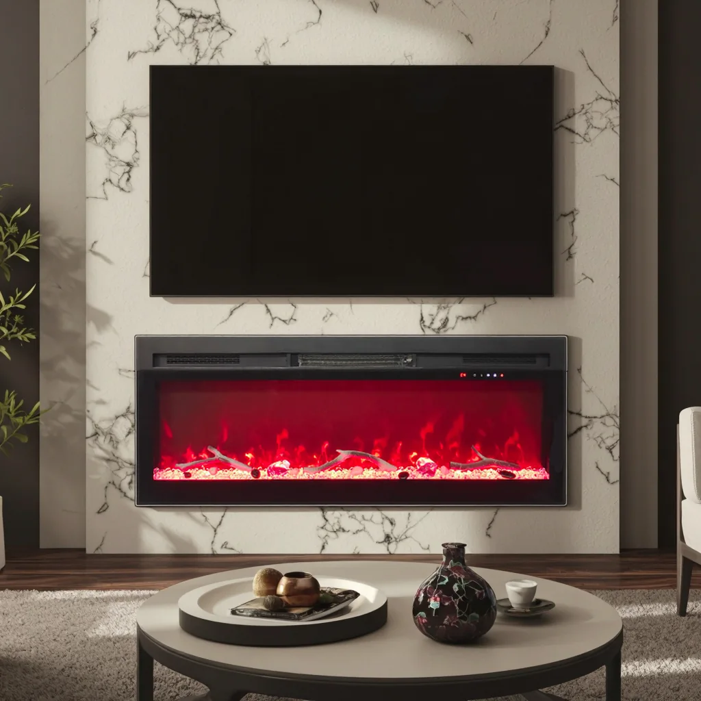 Wall-Mounted Insert Electric Fireplace - ES - Product front