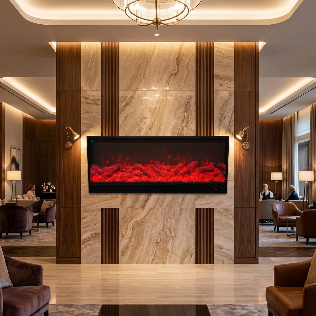 Wall-Mounted Insert Electric Fireplace - E1K - Product front