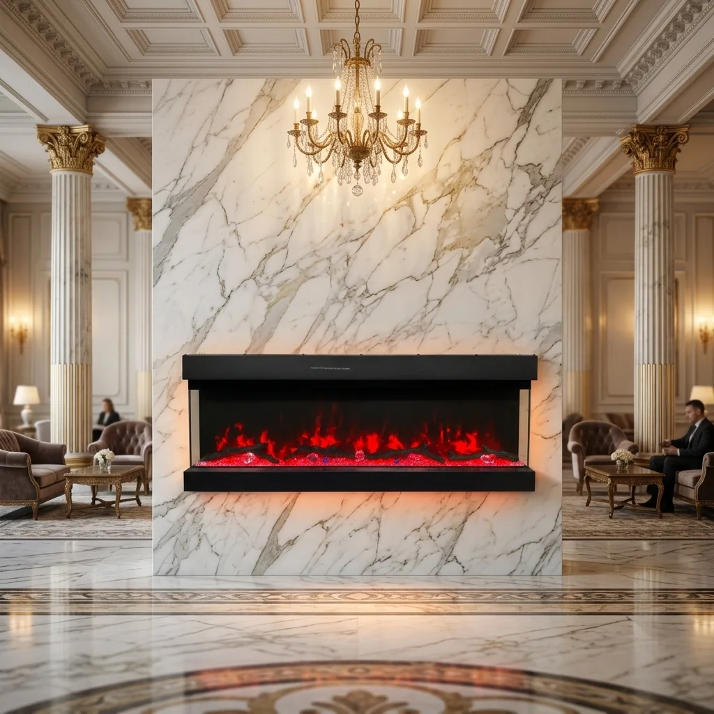 Wall-Mounted Insert Electric Fireplace - E1P - Product front