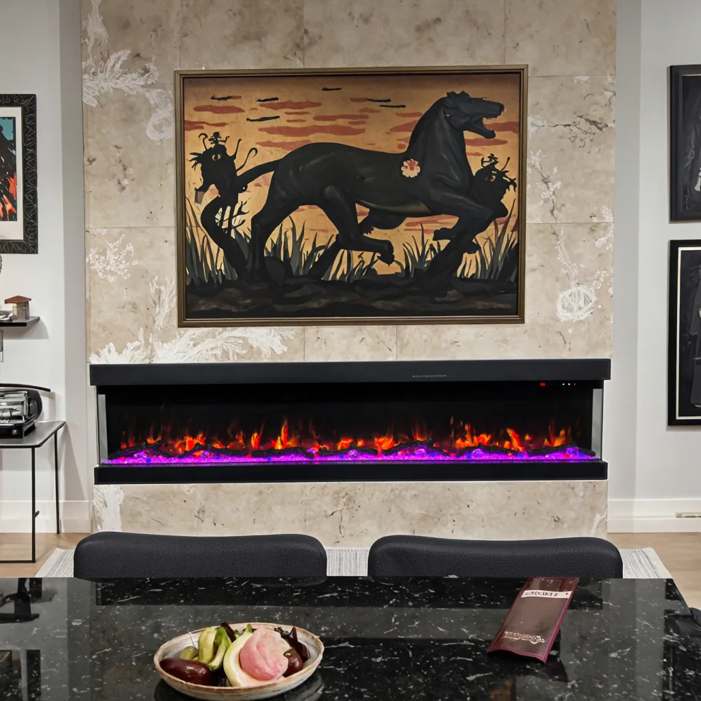 Three-Sided Electric Fireplace - E1S - Product front