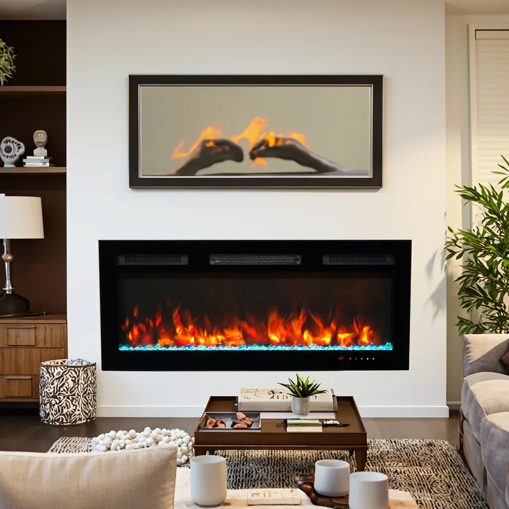 Wall-Mounted Insert Electric Fireplace - E1T - Product front