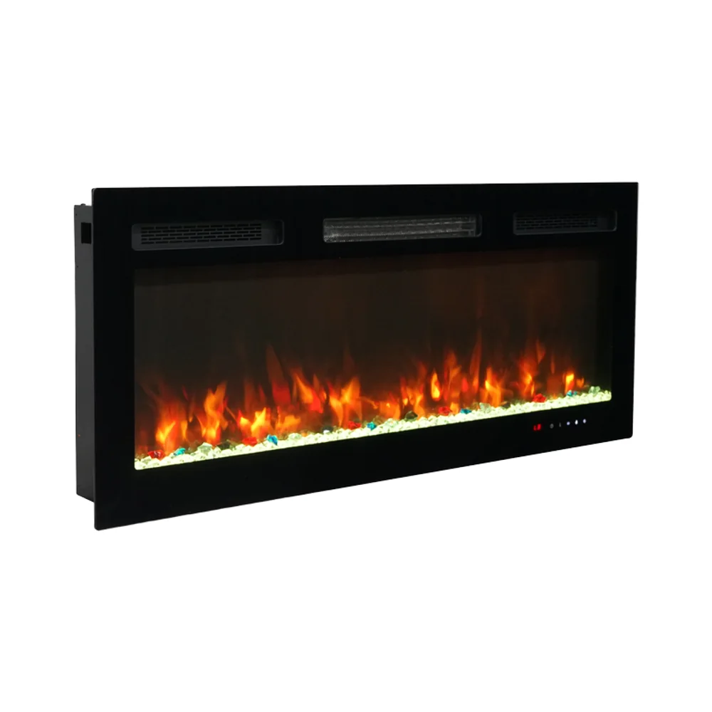 Wall-Mounted Insert Electric Fireplace - E1T - Product angle