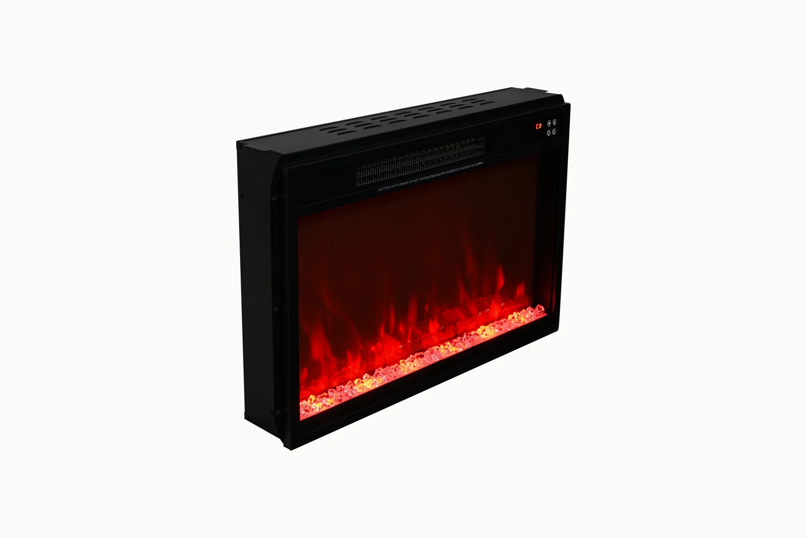 Wall-Mounted Insert Electric Fireplace - E1V - Product angle