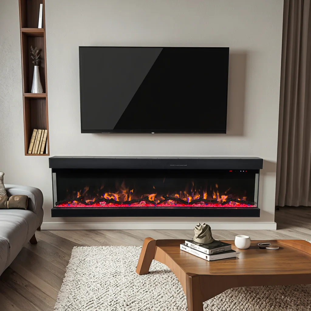 Wall-Mounted Insert Electric Fireplace - E2I - Product angle
